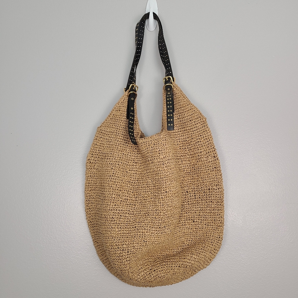 Madewell The Straw Slouch Tote in Natural Multi Tropical Vacation Beach Travel - Picture 4 of 14
